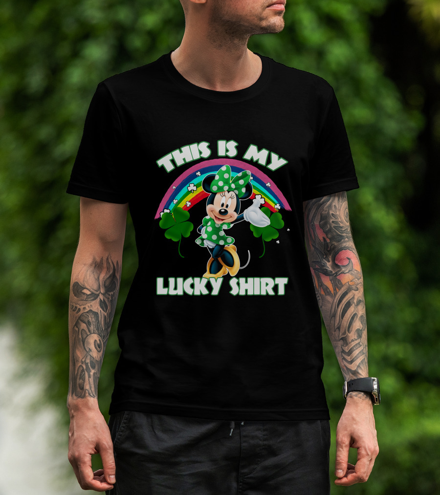 This Is My Lucky Shirt Minnie Rainbow Shamrock T-Shirt