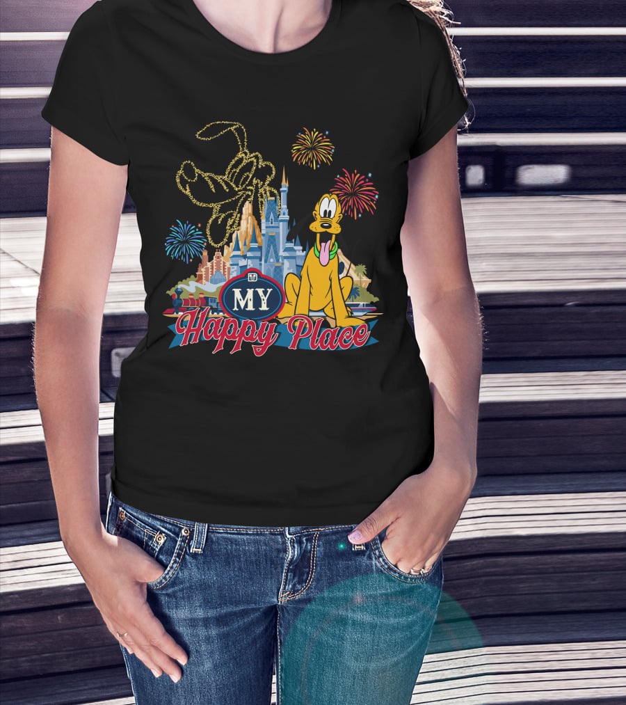 My Happy Place Fireworks Castle Pluto T-Shirt