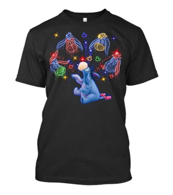 Eeyore Neon Disney Character Magic With Mickey Mouse Heads T-Shirt
