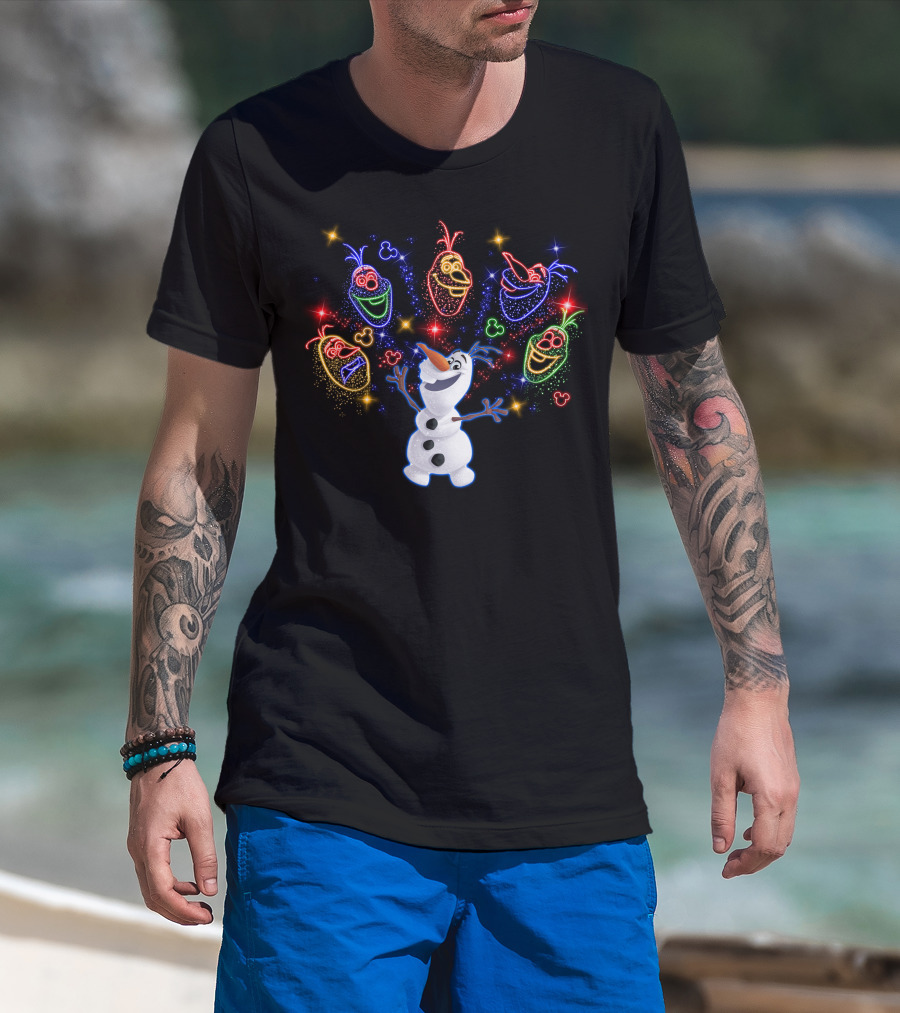 Olaf Frozen Light-Up Face Expressions Celebration T-Shirt
