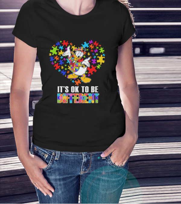 It's Ok To Be Different Donald Duck Autism Awareness T-Shirt