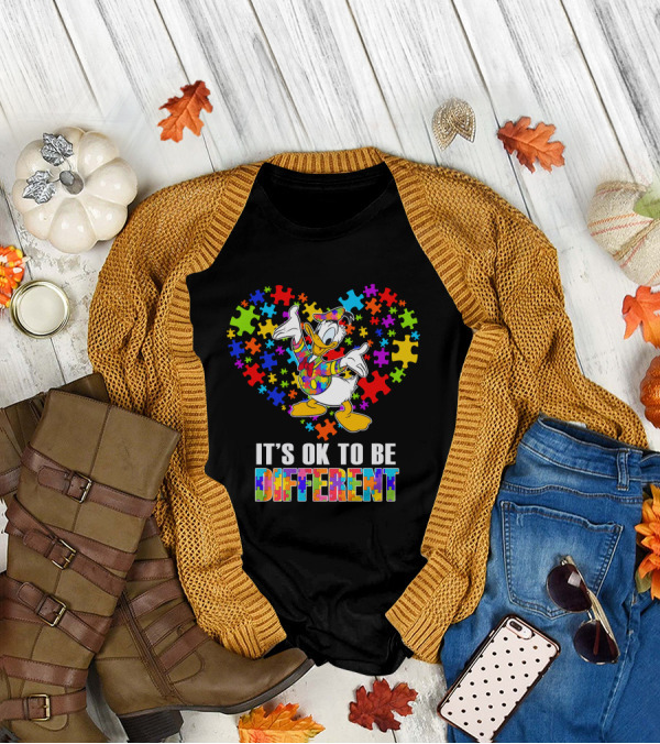 It's Ok To Be Different Donald Duck Autism Awareness T-Shirt