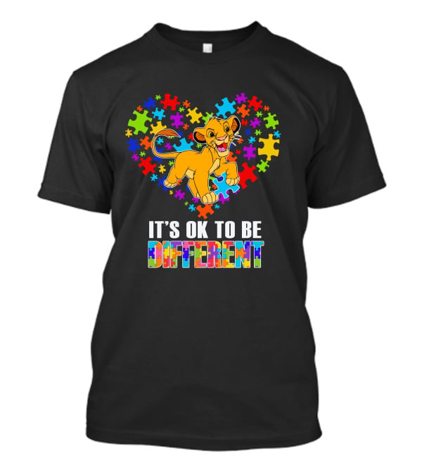 Simba It's Ok To Be Different Puzzle Heart T-Shirt