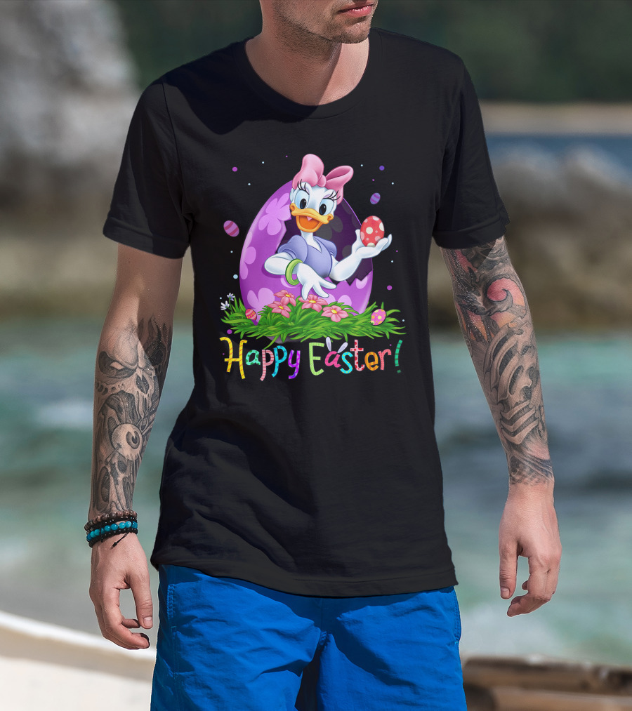 Happy Easter With Daisy Duck And Easter Egg Celebration T-Shirt