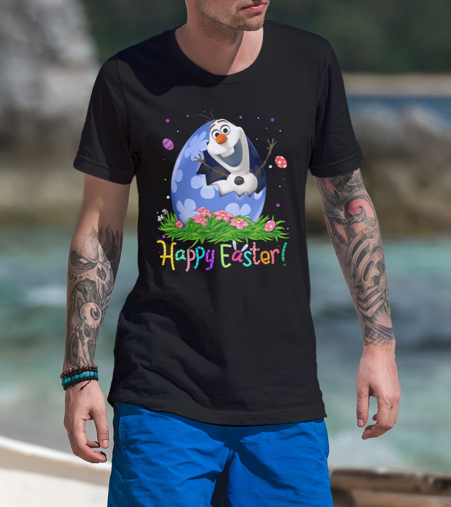 Happy Easter Olaf Egg Flowers T-Shirt