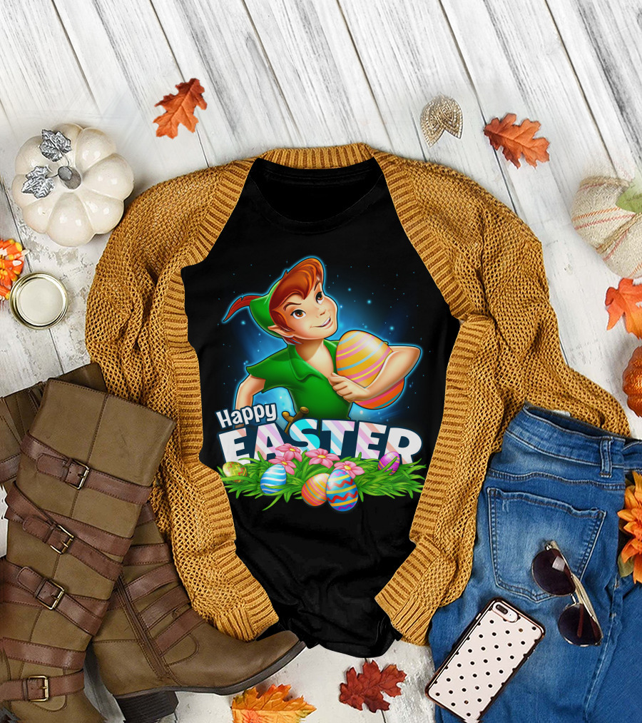 Peter Pan Holding Easter Eggs Happy Easter T-Shirt