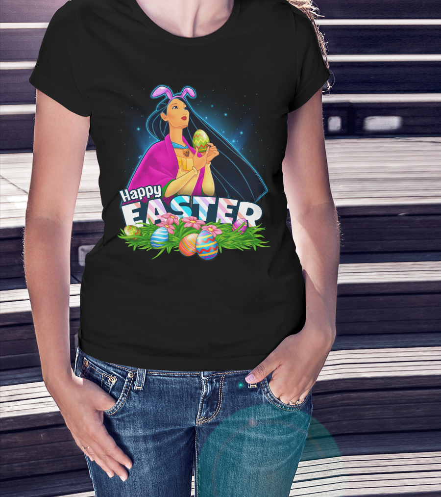 POCAHONTAS Happy Easter Bunny Ears And Eggs T-Shirt