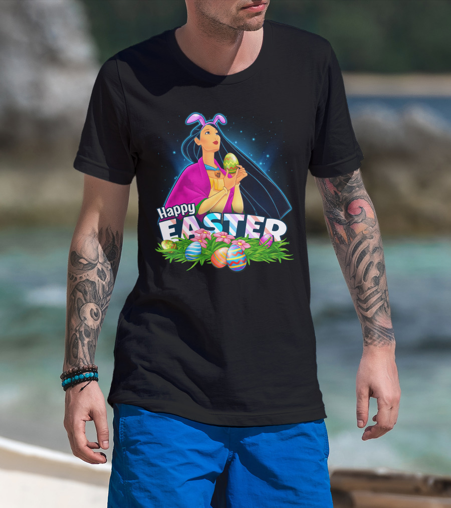 POCAHONTAS Happy Easter Bunny Ears And Eggs T-Shirt