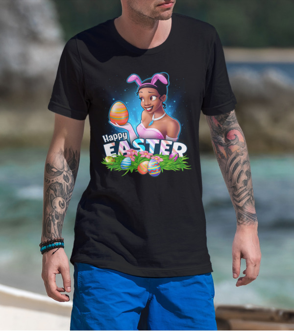 TIANA Happy Easter Colorful Eggs And Bunny Ears T-Shirt