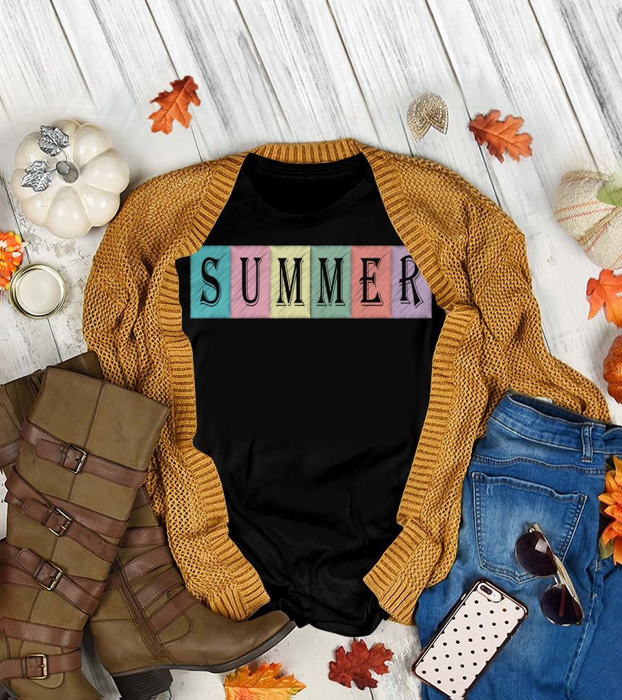 Summer Pastel Blocks Color Vibes T-Shirt