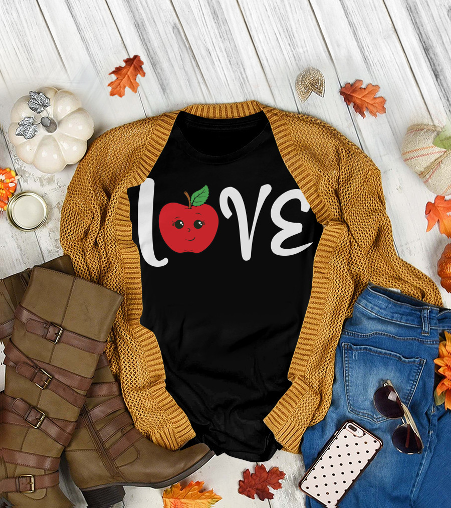 Love Cute Apple Emoji T-Shirt