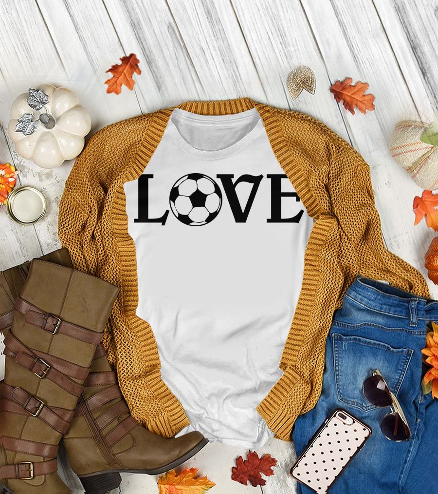 LOVE Soccer Ball Typography T-Shirt