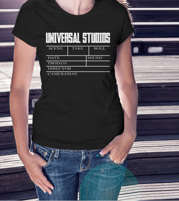 UNIVERSAL STUDIOS SCENE TAKE ROLL DATE SOUND PROD.CO DIRECTOR CAMERAMAN T-Shirt