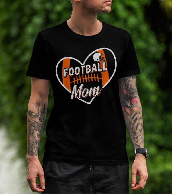 Football Mom Heart Helmet Sport T-Shirt