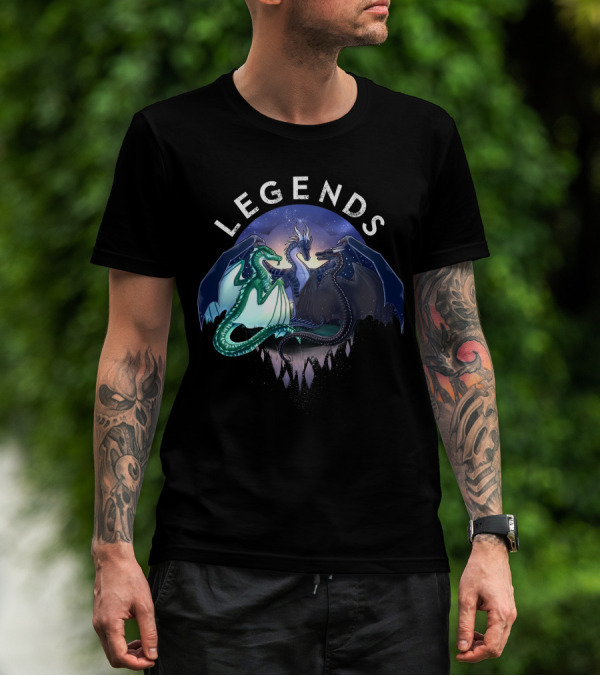Wings Of Fire Legends Dragons Under Starry Sky T-Shirt