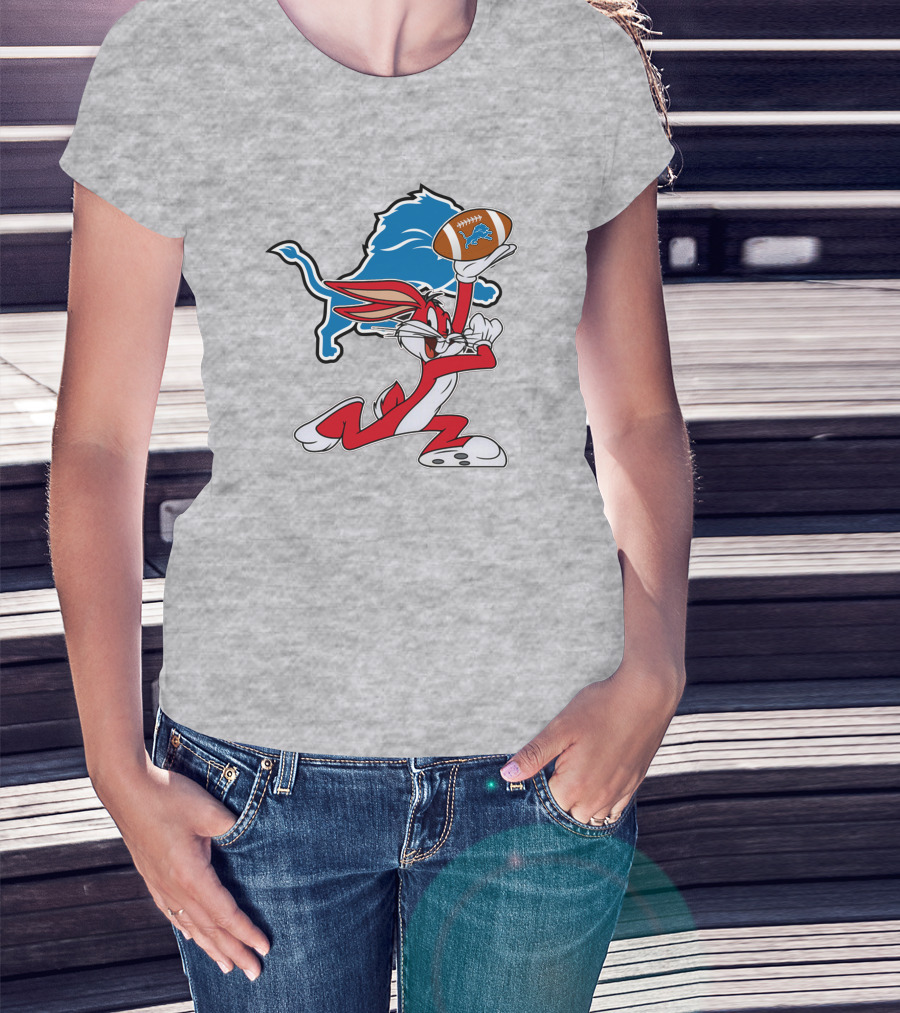 Detroit Lions Bunny Chiefs Football Crossover T-Shirt