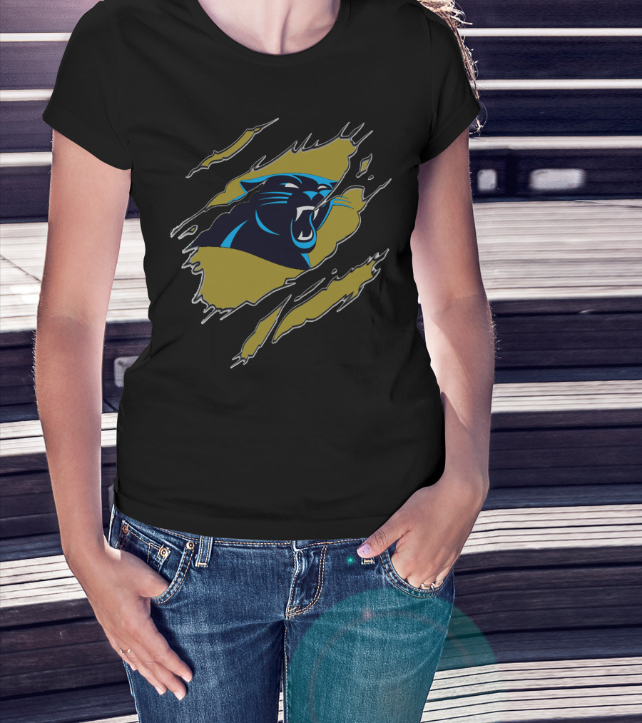 Carolina Panthers Ripped Claw Marks T-Shirt