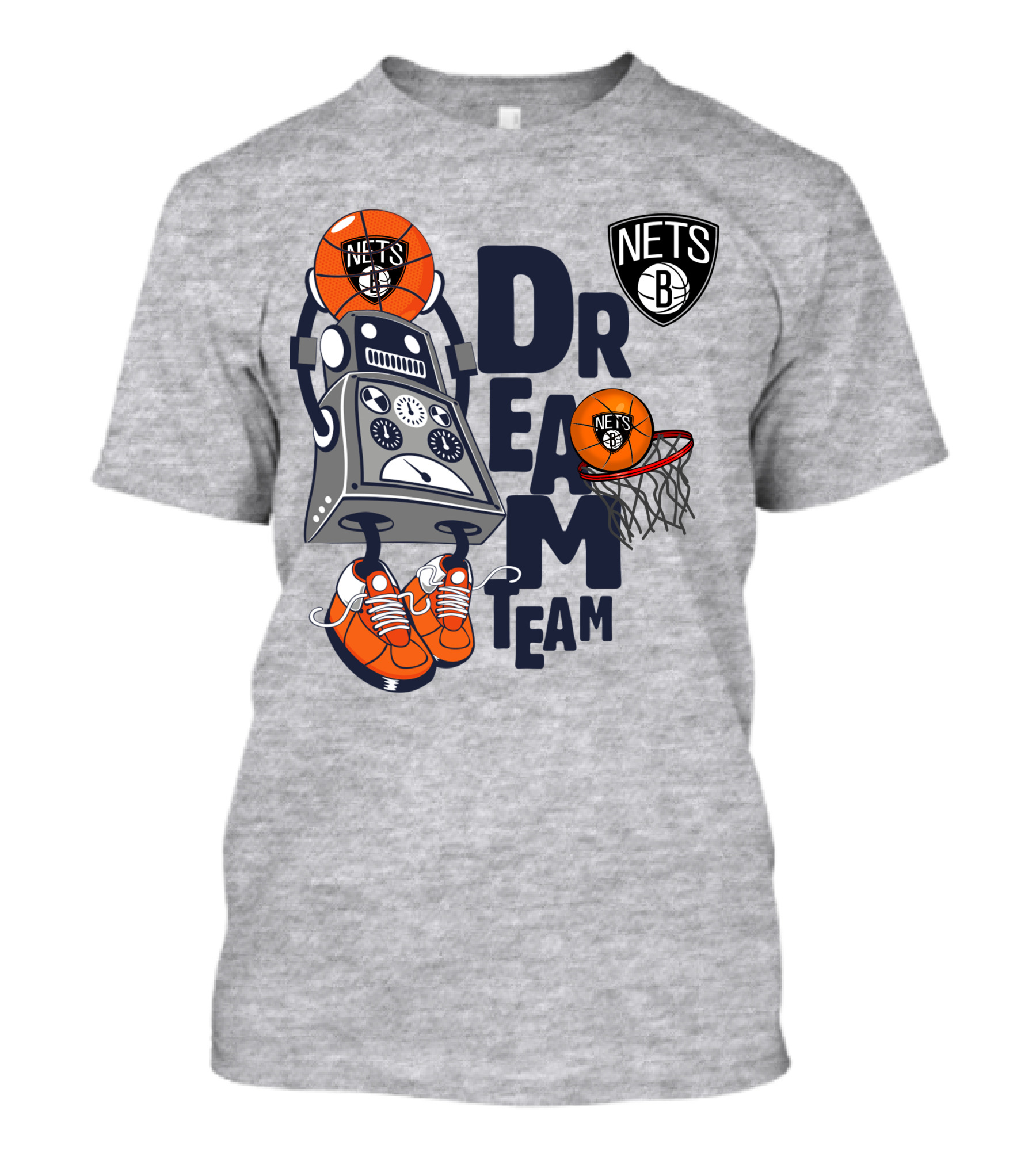 Brooklyn Nets Dream Team Robot Basketball Fantasy T-Shirt