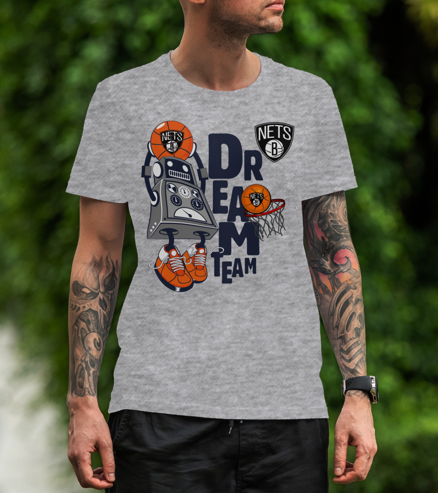 Brooklyn Nets Dream Team Robot Basketball Fantasy T-Shirt