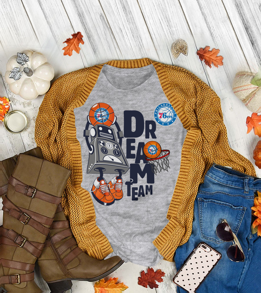 Philadelphia 76ers Robot Basketball Dream Team T-Shirt