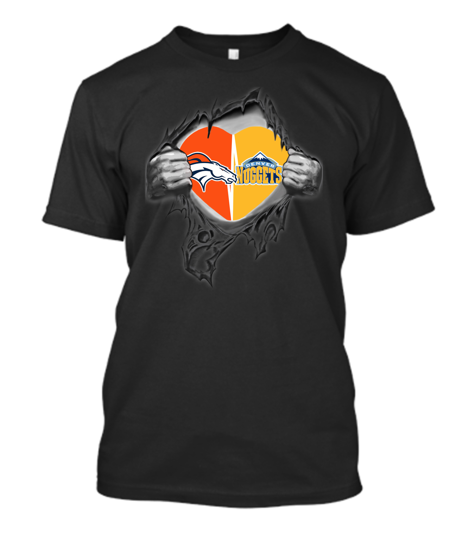 Heart Of Broncos And Denver Nuggets Loyalty Revealed T-Shirt