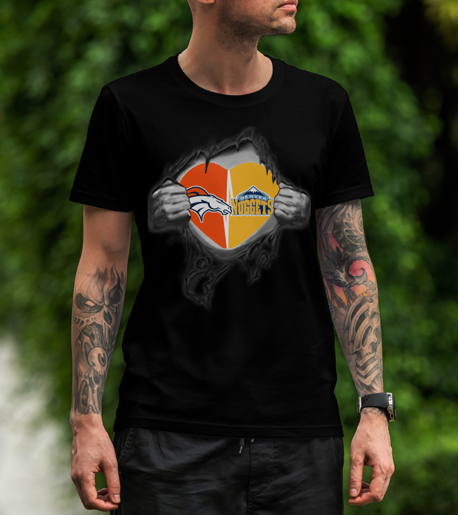 Heart Of Broncos And Denver Nuggets Loyalty Revealed T-Shirt
