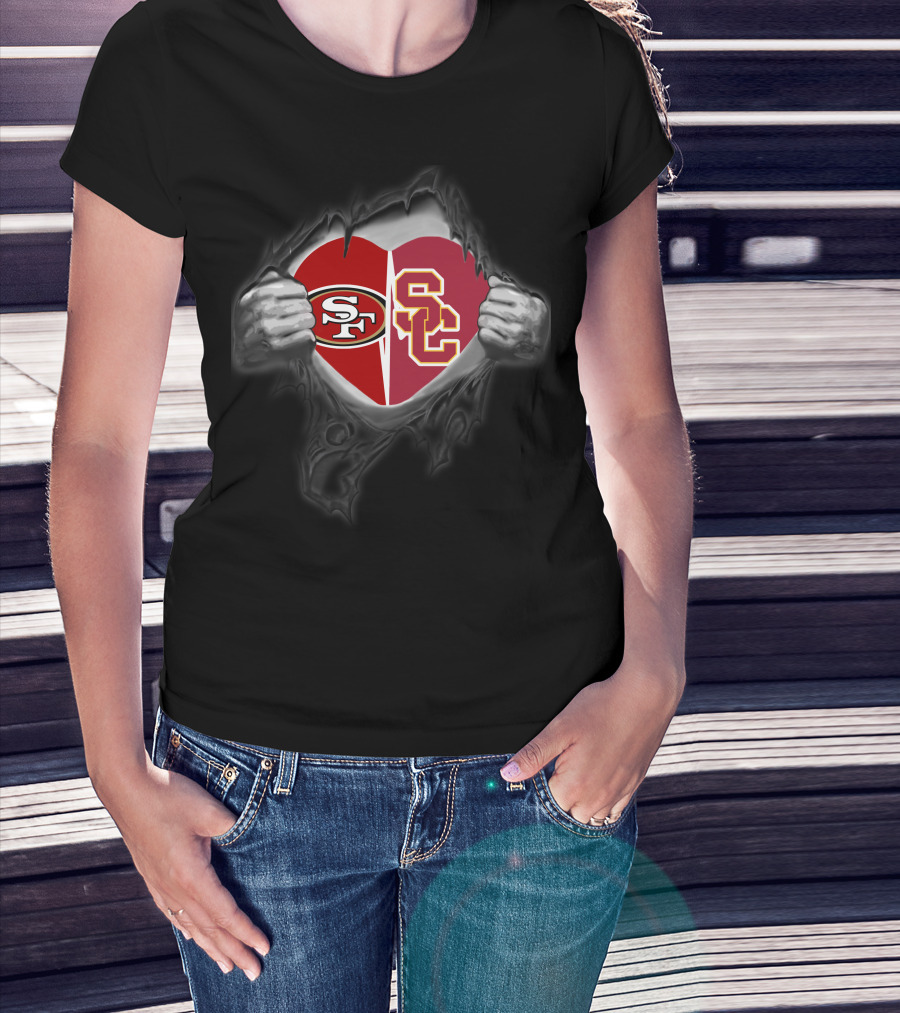 Sf 49ers Usc Trojans Heart Of Loyalty And Passion T-Shirt