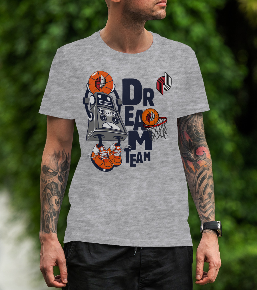 Portland Trail Blazers Dream Team Robot Basketball Fantasy T-Shirt