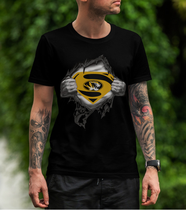Missouri Tigers Superman Logo Emblem T-Shirt