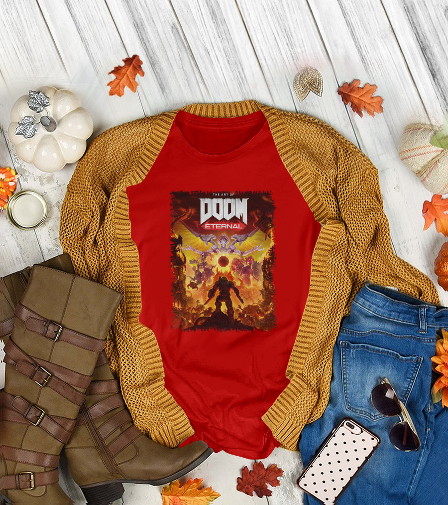 DOOM Eternal The Art Of Fiery Battle Imagery Iconic Elements T-Shirt