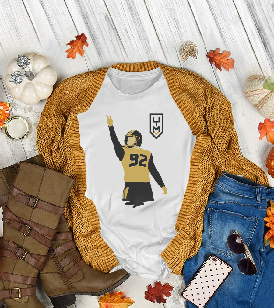 Miki Merritt Harrison Mevis 92 Football Player Silhouette YUM T-Shirt
