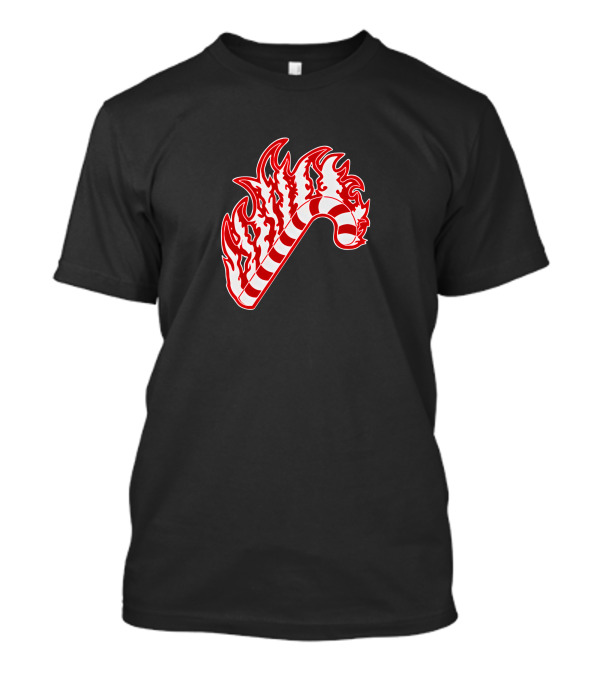 Sapnap Merch Holiday Candy Cane Flaming T-Shirt