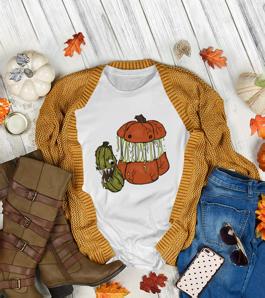 Megan Garner Spooky Art Drop Oh My Gourd Pumpkin Creature T-Shirt
