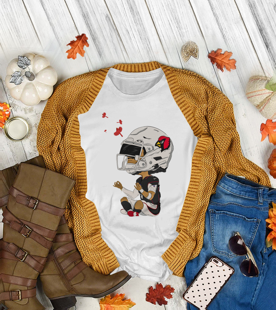 Arizona Cardinals Kyler Murray Meditative Pose with Cardinal Birds T-Shirt