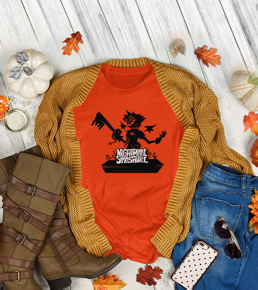 Nightmare On Smashville Halloween Scarecrow Image T-Shirt
