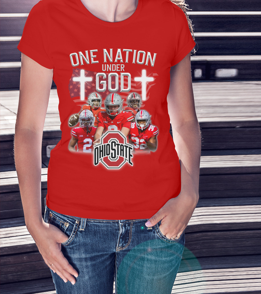 Ohio State Buckeyes One Nation Under God Football T-Shirt