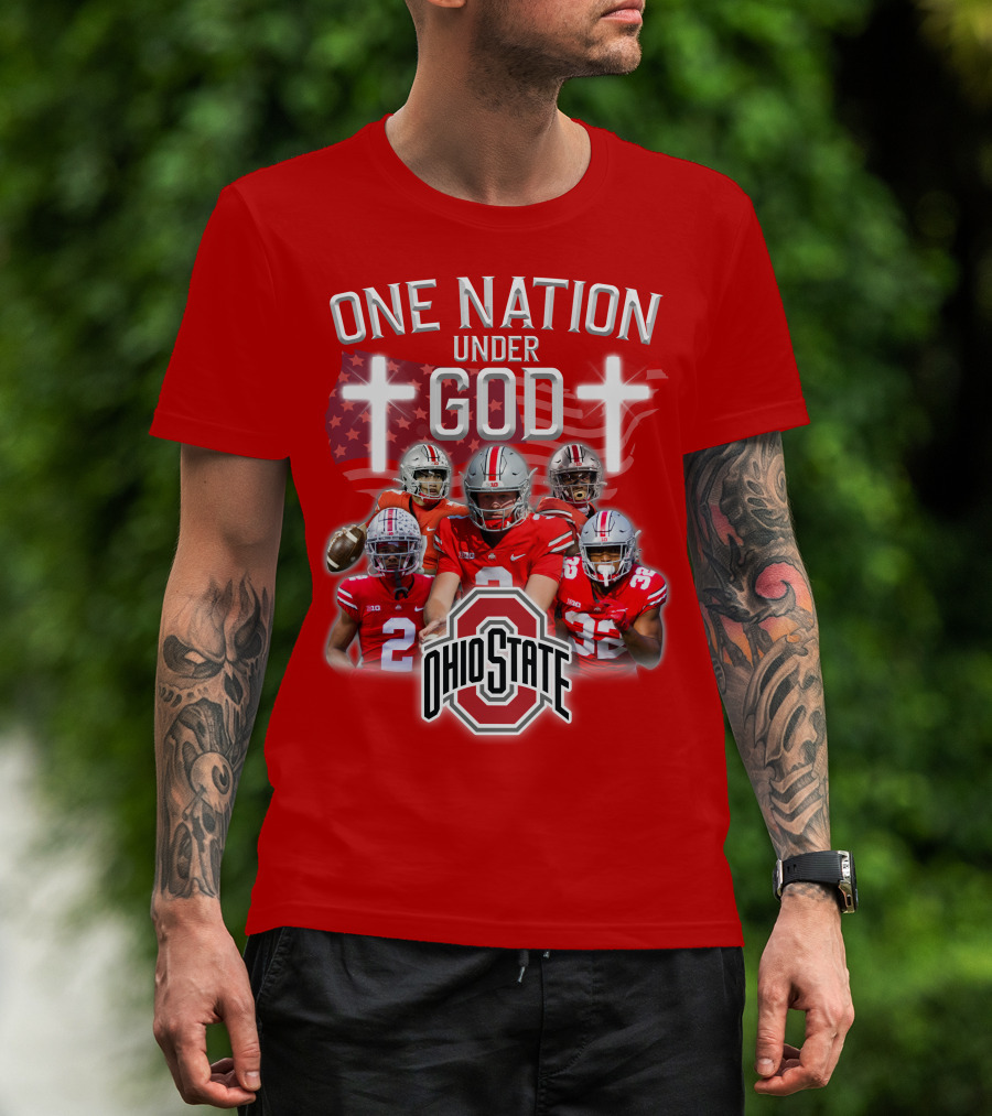 Ohio State Buckeyes One Nation Under God Football T-Shirt
