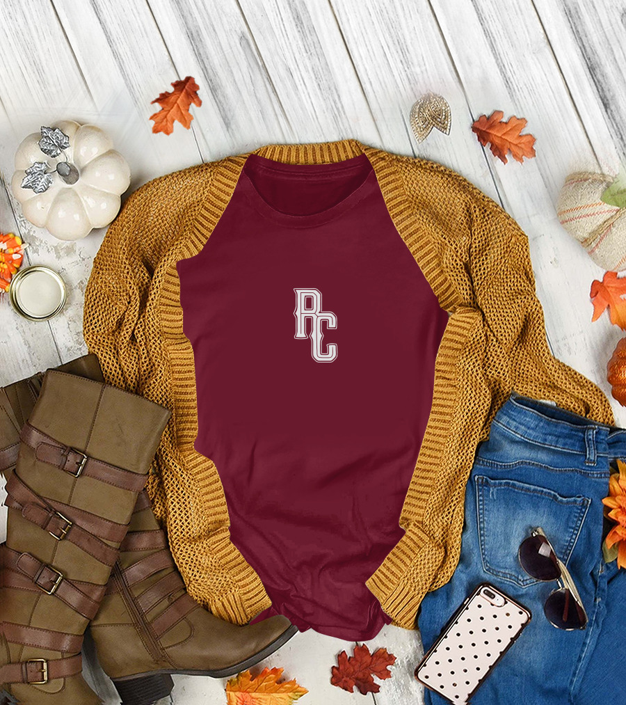 RC Monogram Burgundy Lettering T-Shirt