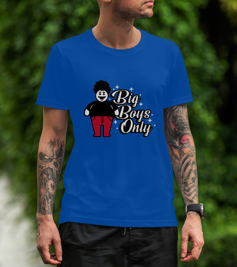 Big Boys Only Red Pants Cartoon Character T-Shirt