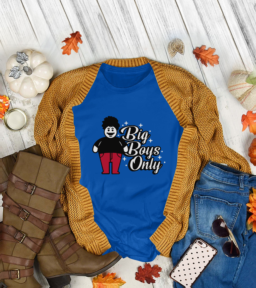 Big Boys Only Red Pants Cartoon Character T-Shirt