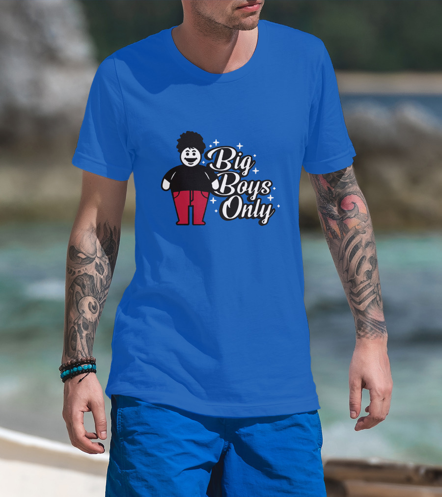 Big Boys Only Red Pants Cartoon Character T-Shirt