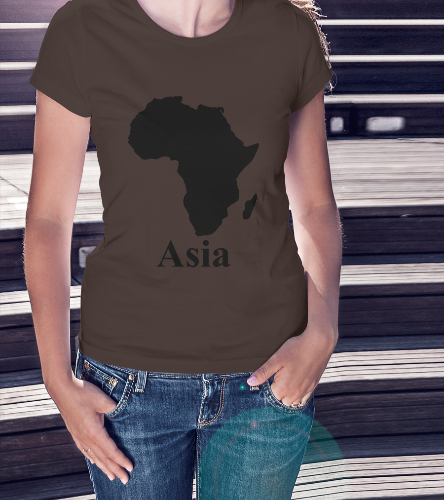 Terrible Maps Asia Map Silhouette Joke T-Shirt