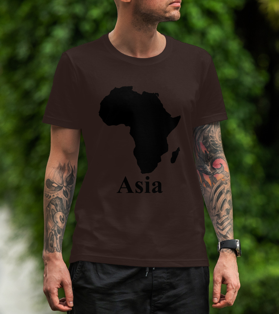 Terrible Maps Asia Map Silhouette Joke T-Shirt