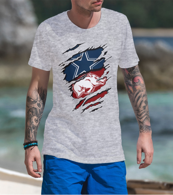 Dallas Cowboys Arkansas Razorbacks Torn T-Shirt