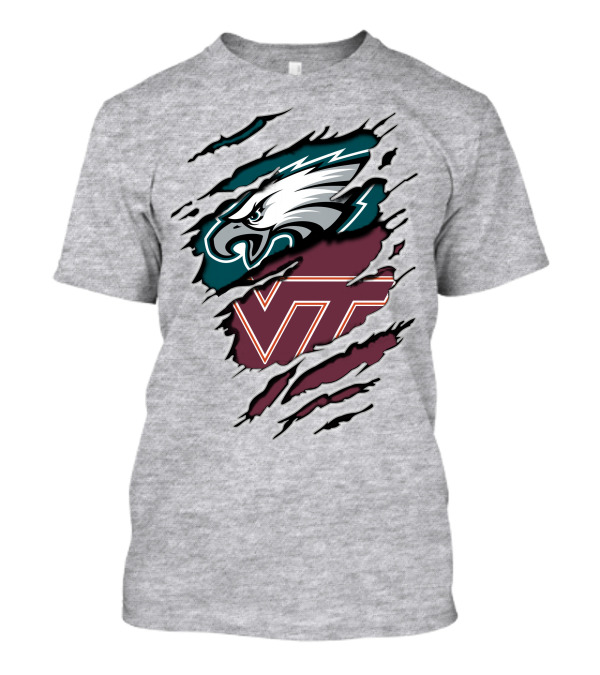 Eagles VT Hokies Claw Marks Logo Fusion T-Shirt
