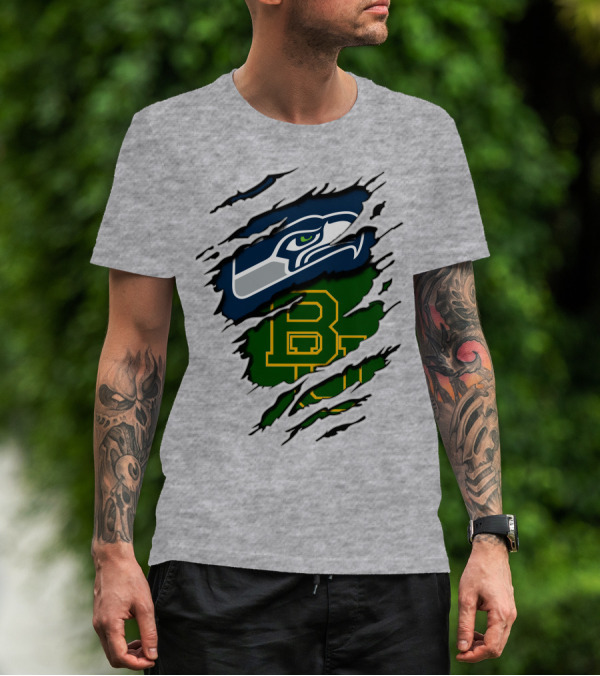 Seattle Seahawks Baylor Bears Fan Mashup T-Shirt