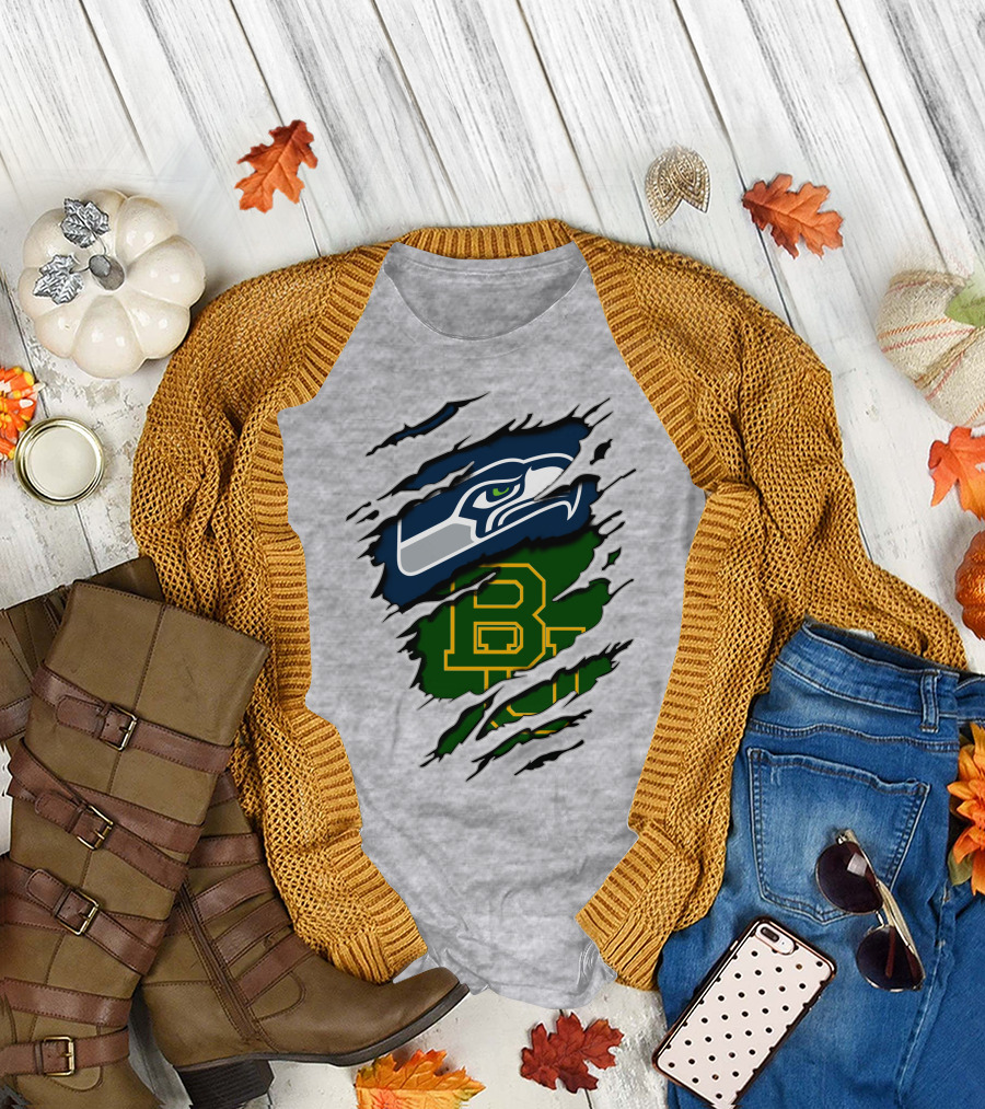 Seattle Seahawks Baylor Bears Fan Mashup T-Shirt