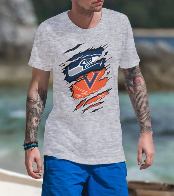 Seattle Seahawks Virginia Cavaliers Claw T-Shirt