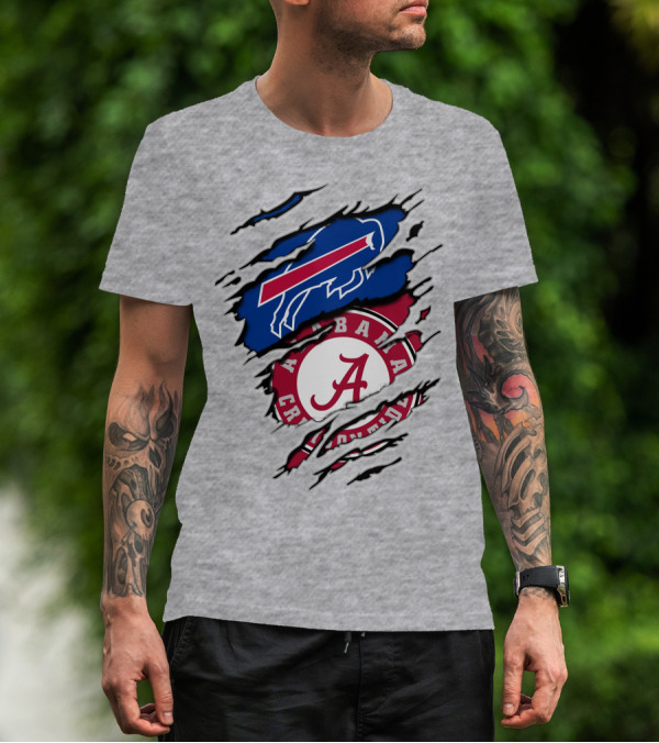 Alabama Crimson Tide Buffalo Bills Fan Crossover T-Shirt