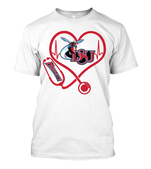 Nurse Love DSU Hornets Heartbeat Stethoscope T-Shirt